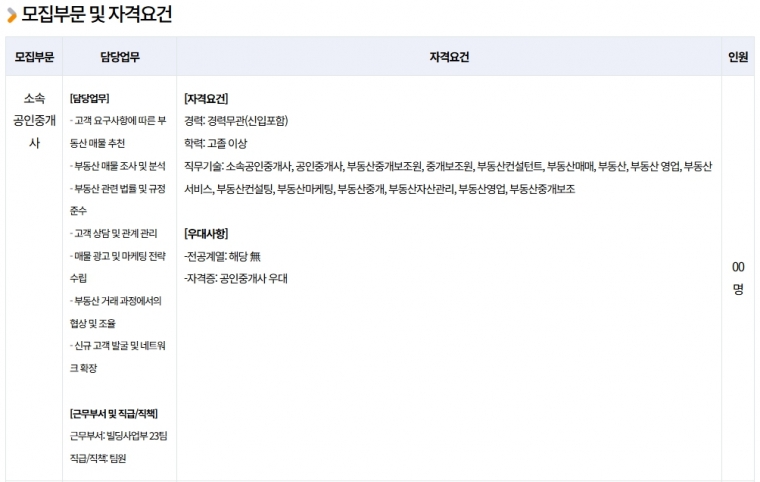 리얼티코리아부동산중개주식회사 채용정보